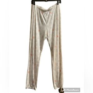 Women’s Dog Print Pajama Loungewear Pants. Polyester & Spandex. Lightweight.